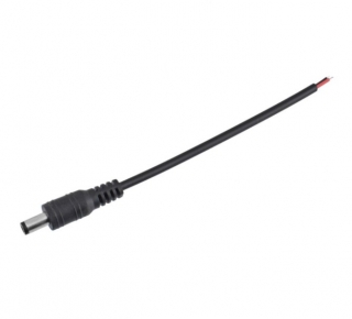 Napájecí konektor samec 5,5 / 2,1 s volným koncem kulatý kabel